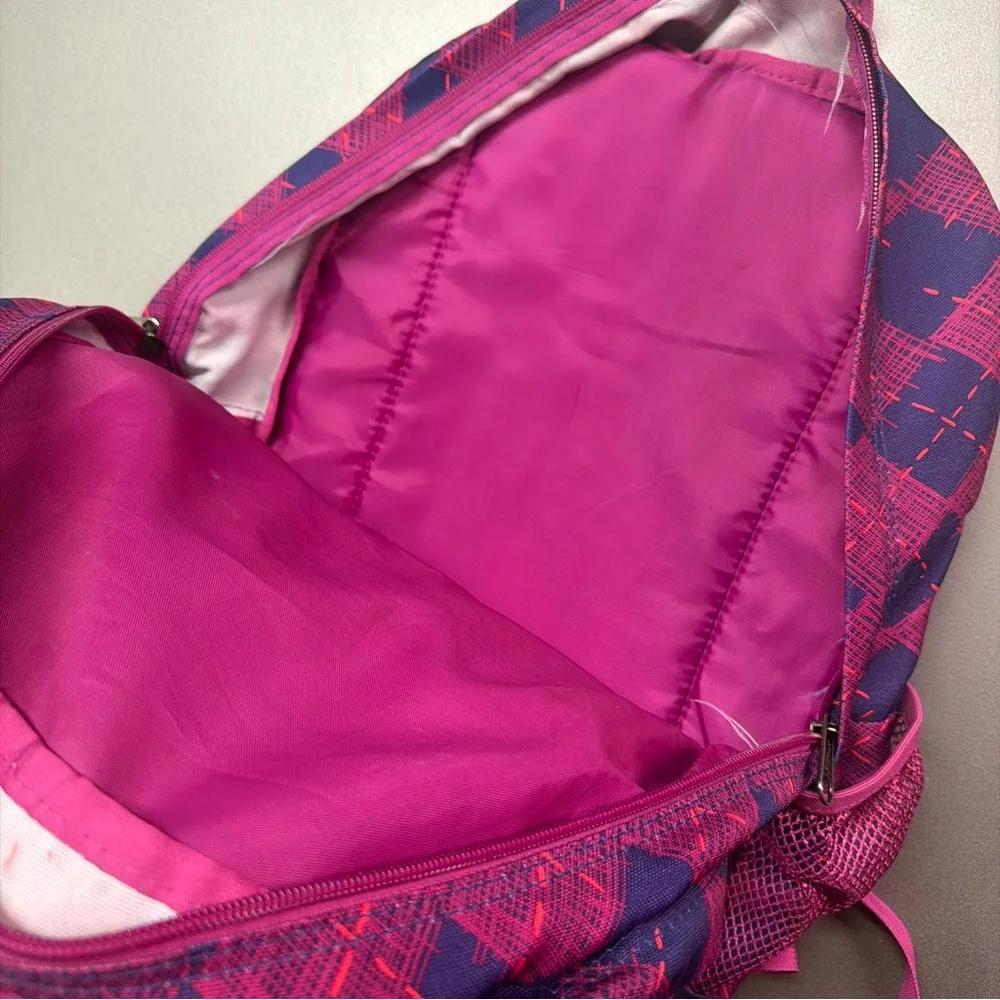 Trans by Jansport Backpack Purple‎ Blue Pink Girls Diamond Pattern Zip Pockets